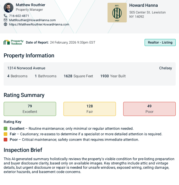 Real Estate Listing Report sample first page